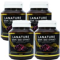 Lanature Grape Seed ลาเนเจอร์ สารสกัดจากเมล็ดองุ่น ทานทุกวัน ฝ้า กระ จางลง ผิวพรรณดีจากภายใน บรรจุ 30 เม็ด (4กระปุก)