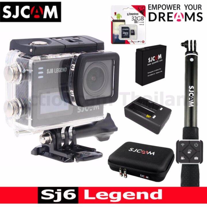 sjcam-sj6-legend-4k-16mp-เมนูไทย-black-kingston-32gb-battery-dualcharger-bag-l-remoteselfie-รับประกัน-1ปี