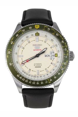SEIKO นาฬิกาข้อมือผู้ชาย SPORTS 5 Automatic รุ่น SRP615K1 - สีเงิน/สีครีม/สีเขียว