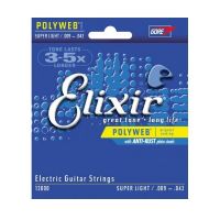 ELIXIR สายกีต้าร์ ไฟฟ้า Elixir Poly Nickel 009-042 (12000)