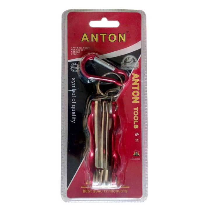 Anton ชุดประแจหัวหกเหลี่ยม (สีแดง)