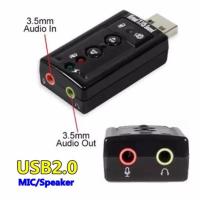 USB 2.0 3D Virtual 12Mbps External 7.1 Channel Audio Sound Card Adapter DH