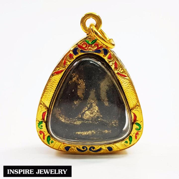 inspire-jewelry-จี้พระปิดตา-เลี่ยมกรอบทอง-24k-ลงยาคุณภาพ-พุทธคุณในเรื่องของเมตตา-มหานิยม-ช่วยป้องกัน-แคล้วคลาดจากเรื่องร้ายๆ-พร้อมถุงกำมะหยี่