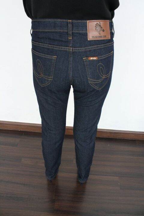 golden-zebra-jeans-กางเกงยีนส์หญิงขาเดฟ-ผ้ายืดสีน้ำเงิน