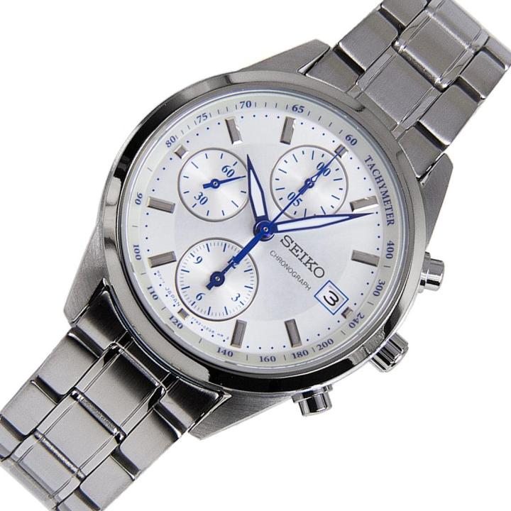 seiko-นาฬิกาผู้หญิง-chronograph-quartz-sndv51p1-silver