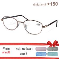 Poca Glasses Round DutchStainless ค่าสายตา+150 แว่นสายตาสำเร็จรูป แว่นสายตาสำหรับสายตาสั้นรุ่นRDS-Pinkgold/Black