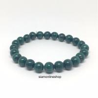 PREMIUM Malachite หินมาลาไคต์ ขนาด 8 มม. เกรดพรีเมียม สร้อยข้อมือหินแท้ by siamonlineshop