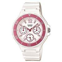 นาฬิกา รุ่น Casio นาฬิกาข้อมือ ผู้หญิง สายเรซินสีขาว รุ่น LRW-250H-4A ( Pink ) จากร้าน MIN WATCH