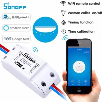 Sonoff WiFi Smart Plug Home Intelligent Outlet Switch Wireless Timer Power Socket Remote Control Turn on/off Household Appliances Via Smartphones Free App Anytime Anywhere