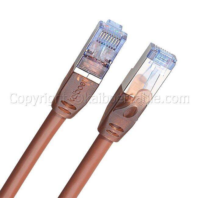 kaiboer-สายแลน-lan-cat7-rj45-sstp-ethernet-network-cable-brown-ยาว-15เมตร