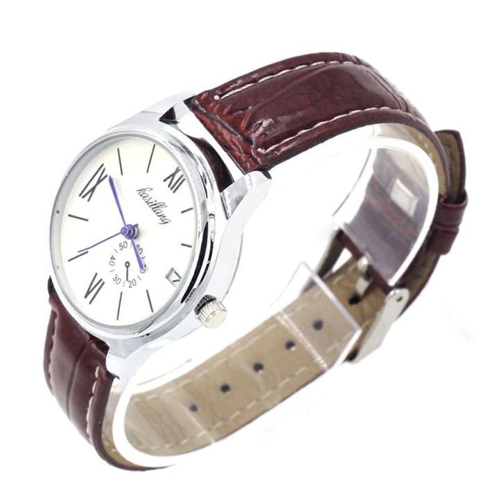 ราคาพิเศษโละสตอก-คละสีส่ง-w-time-นาฬิกาข้อมือผู้หญิง-ระบบวันที่-wp8142-white-brown
