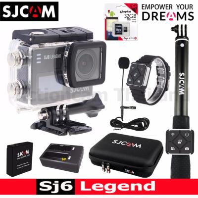 SJCAM SJ6 LEGEND 4K 16Mp เมนูไทย (BLACK) + Kingston 32GB + Battery + DualCharger + BAG(L) + RemoteSelfie + RemoteBand + ExternalMic (รับประกัน 1ปี)