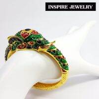 Inspire Jewelry ,กำไลช้าง งานลงยาคุณภาพ ตัวเรือนหุ้มทองแท้ 100% 24K นำโชค เสริมดวง ให้โชคลาภเสริมอำนาจวาสนา ป้องกันสิ่งอัปมงคล พลังอำนาจเพิ่มขึ้นในตัว สวยหรู พร้อมกล่องกำมะหยี่