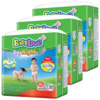 ขายยกลัง! กางเกงผ้าอ้อม BabyLove รุ่น DayNight Pants Plus ไซส์ XL 3 แพ็ค รวม 162 ชิ้น (แพ็คละ 54 ชิ้น)