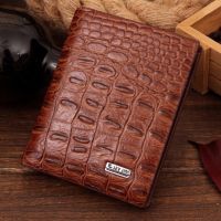 SevJink กระเป๋าสตางค์ ผู้ชาย กระเป๋าเงิน กระเป๋าตัง บาง ทรงสั้น แนวตั้ง Wallet Vertical Mens Luxury Leather Credit/ID Card HolderBillfold Coin Purse - Brown