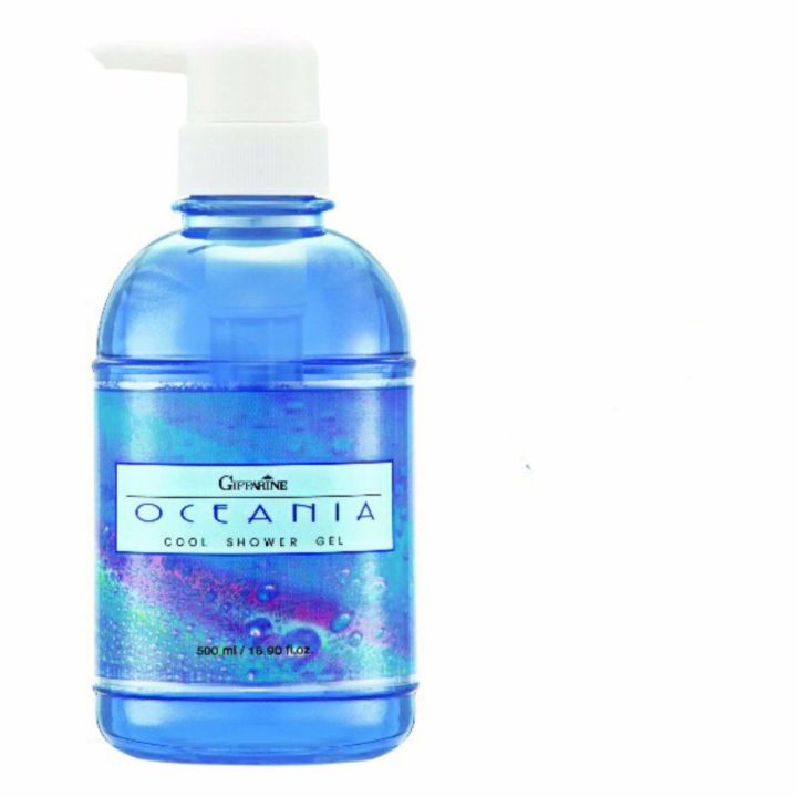 กิฟฟารีน เจลอาบน้ำ สูตรเย็น โอชิเนีย _x000D__x000D_มีส่วนผสมของ Memthol เพิ่มความเย็นสดชื่น Giffarine - Oceania Cool Shower Gel 500 ml
