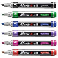 STABILO Mark 4 all 653 ปากกา ปากกาเคมีอเนกประสงค์ หัวตัด ชุด 6 สี (กลิ่นไม่ฉุน)