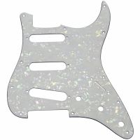 Paramount ปิ๊กการ์ดกีตาร์ไฟฟ้า ทรง Strat 3 Ply แบบ S-S-S รุ่น X100900530 (White Sparkle Exotic Veneer Strat Type Pickguard)