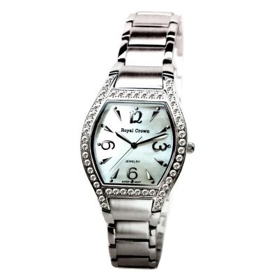 Royal Crown นาฬิกาประดับเพชรสำหรับผู้หญิง สายสแตนเลสอย่างดี รุ่น 3599L (สี Silver)