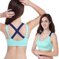 ชุดชั้นในออกกำลังกาย Sports Bras แบบสายไขว้หลัง สีเขียว # A803