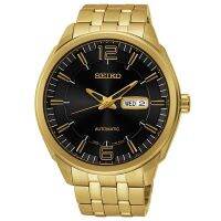 SEIKO Jumbo Size Automatic Mens Watch สายสแตนเลสสีทอง รุ่น SNKN48K1 (สีทอง / สีดำ)