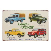 MonkeyAct ป้ายสังกะสีวินเทจ Land Rover Britains most versatile vehicle, ขนาด 20x30 ซม