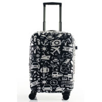 Caggioni ผ้าคลุมกระเป๋าเดินทาง ลายแบล็ค แอนด์ ไวท์ Cover luggage (ผ้าสแปนเด็กซ์) ไซส์ M