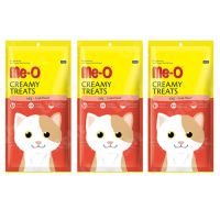 Me-O (Meo) มีโอ ขนมแมวเลีย รสปู 60 กรัม (3 ห่อ) Me-O (Meo) Cat Treat Crab Flavor 60g (3 units)