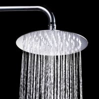 8inch Round Stainless Steel Ultra Thin Top Sprayer Faucet Overheaded Rain Rainfall Shower Head Spray Supplies for Bathroom - intl