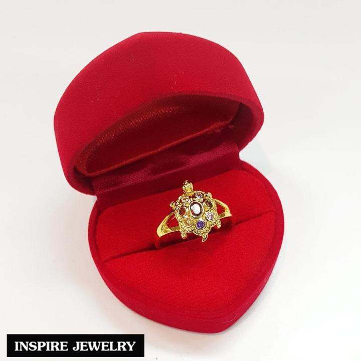 inspire-jewelry-แหวนเต่านพเก้า-ปรับขนาดได้-นำโชค-เสริมดวง-ตัวเรือนหุ้มทองแท้-100-24k