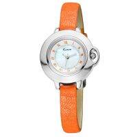 Kimio นาฬิกาข้อมือผู้หญิง สายหนัง รุ่น KW515 - Orange/Silver ( Clearance ลดสุดๆ)