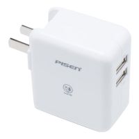 Pisen adapter Dual USB iPad Charger 2A/1A รุ่น TS-FC026 (White)