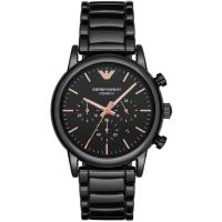 นาฬิกาข้อมือผู้ชาย Armani Luigi Black Dial Mens Chronograph Watch AR1509