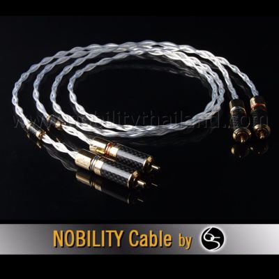 Nobility RCA Cable สายสัญญาณ รุ่น Shark S-880XH 6N OCC single crystal copper silver-plated ความยาว 1.5เมตร - สีเงิน (2 เส้น)