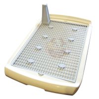 Makar Dog Tray Lavatory ถาดฉี่น้องหมา เพศผู้ (มีเสา) ขนาดใหญ่ สีขาว