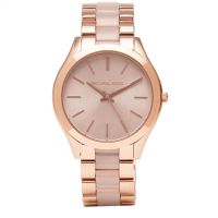 นาฬิกาข้อมือผู้หญิง Michael Kors Slim Runway Rose Dial Rose Gold-tone Ladies Watch MK4294