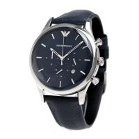 นาฬิกาข้อมือผู้ชาย Armani Blue Dial Mens Chronograph Watch AR11018