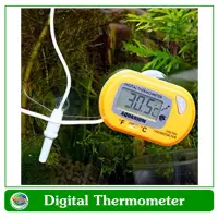 SUNSUN Centigrade and Fahrenhiet Digital Thermometer Yellow Colour เทอร์โมมิเตอร์วัดอุณภูมิน้ำในตู้ปลาแบบจุ่มสาย สีเหลือง