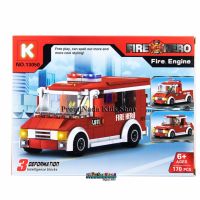 ProudNada Toys ของเล่นเด็กชุดตัวต่อเลโก้รถดับเพลิง K FIRE HERO Fire Engine 170 PCS NO.13050