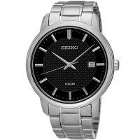 SEIKO Neo Classic นาฬิกาข้อมือผู้ชาย สายสแตนเลส รุ่น SUR195P1 - สีเงิน / สีดำ