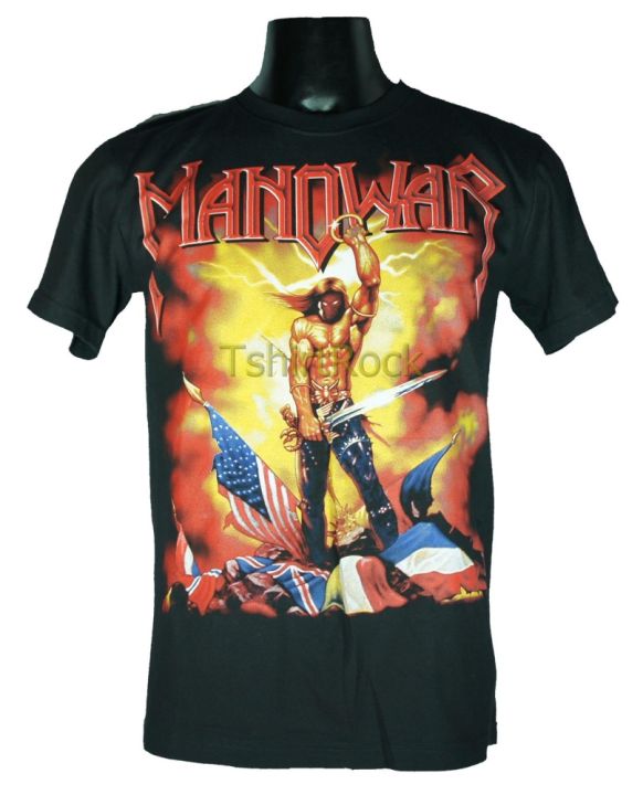 เสื้อวง-manowar-เสื้อยืดวงดนตรีร็อค-เมทัล-เสื้อร็อค-mnw14-ส่งจากไทย