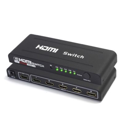 HDMI Switch Splitter 5 Port HDMI Splitter 5 in1 converter Auto Ultra For HDTV v1.4 3D 1080p HD IR with Remote Control