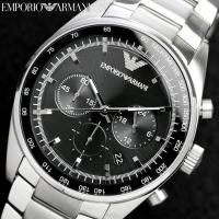 นาฬิกาข้อมือผู้ชาย  Emporio Armani Sportivo Black Dial Stainless Steel Chronograph Mens Watch AR5980