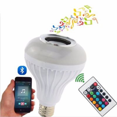 LED Speaker Bluetooth Music bulb ลำโพงหลอดไฟบูลทูธอัจฉริยะ เปลี่ยนสี หรี่ไฟ พร้อมลำโพงในตัว ตั้งเวลาปิดเปิด สั่งงานจากมือถือ แถมฟรี รีโมทคอนโทรล