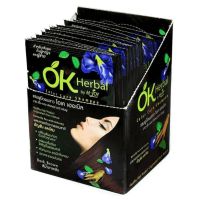 OK Herbal Color Care Shampoo แชมพูปิดผมขาว โอเค เฮอเบิล #สีน้ำตาลเข้ม [1กล่อง 12ซอง]