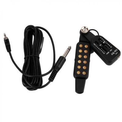 AQ-601 12-hole Magnetic Sound Hole Guitar Pickup Transducer with Volume Tone Tuner Controller 6.5mm Male Plug 3m Audio Cable for 38"/39"/40"/41" Acoustic Guitar