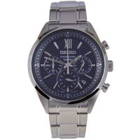 Seiko Chronograph Mens Watch Stainless Steel Strap SSB155P1 - Silver/Black