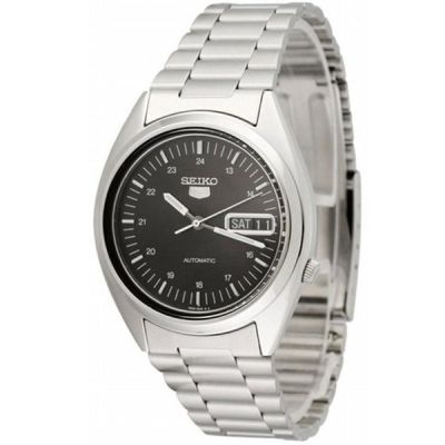 SEIKO 5 Automatic Mens Watch สีเงิน/สีดำ สายสแตนเลส รุ่น SNXF11K