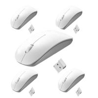 9FINAL เม้าส์ไร้สาย Super Slim Wireless Mouse For PC Laptop and Android tv box 5 set  ( White Color)