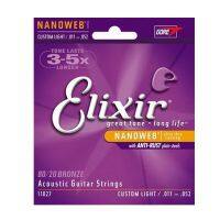 Elixer สายกีตาร์โปร่ง Nanowep CUSTOM LIGHT /.011-.052